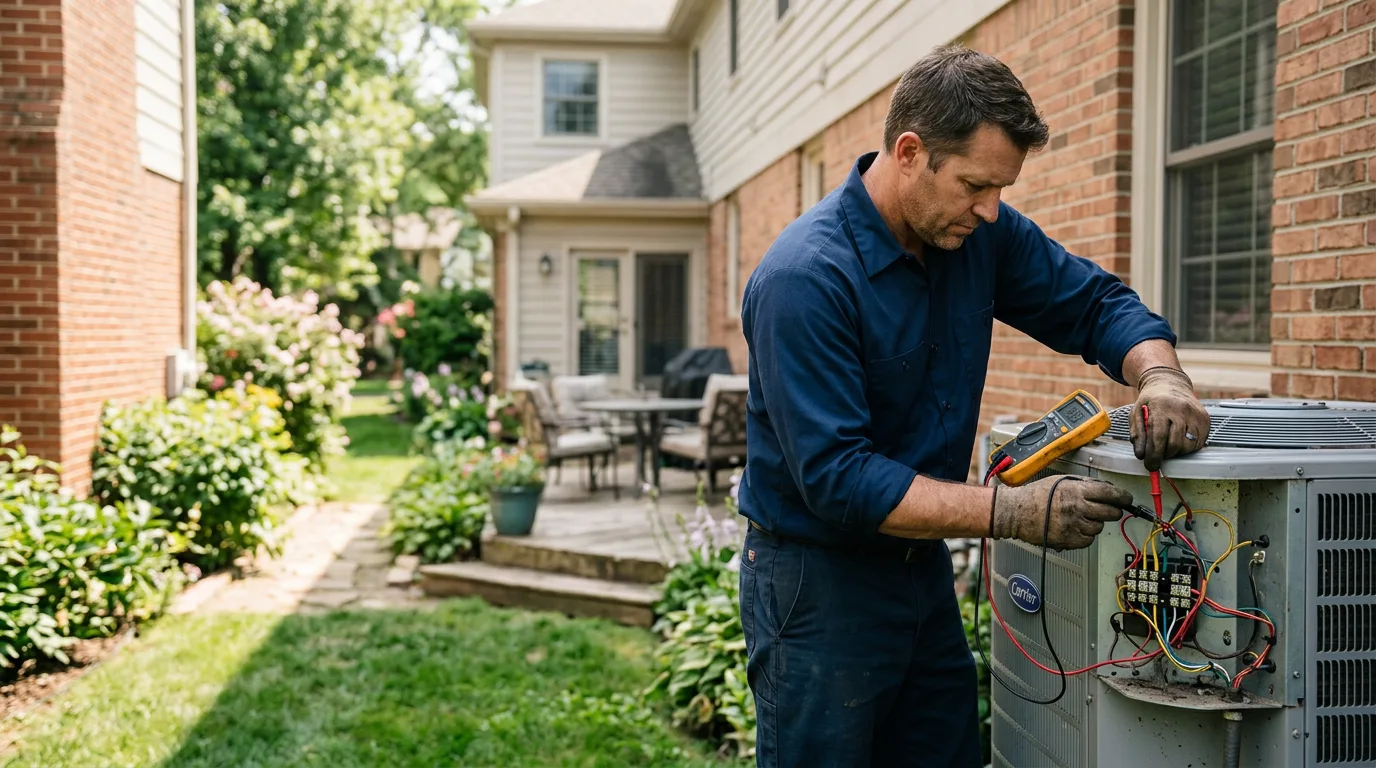 HVAC technician working near Linn, WV